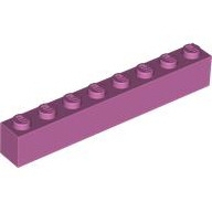 Lego kostka (kostička) 1x8, tmavě růžová (300822, 4189008)